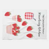 Aardbeien en Crème Zomerrood Wit  Theedoek (Horizontaal)