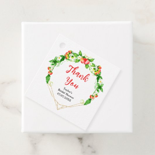 Aardbeien en Daisies Vrijgezellenfeest Dank u Bedankjes Labels (In situ)