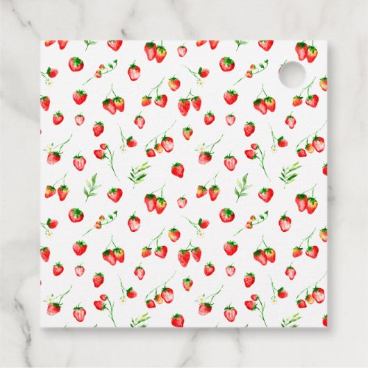 Aardbeien en Daisies Vrijgezellenfeest Dank u Bedankjes Labels (Achterkant)