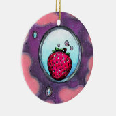 Aardbeien en diamanten keramisch ornament (Rechts)