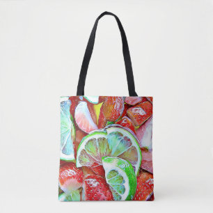 Aardbeien en Limoenen Boodschappen Draagtas