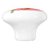 Aardbeien en Rode Gingham Keramische Knop (Zijkant)