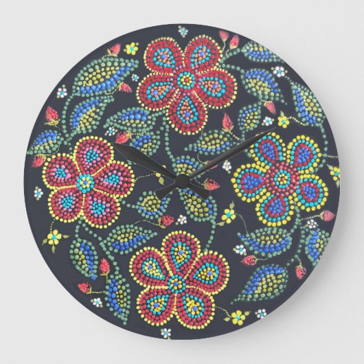 Aardbeien en Rozen Métis Floral Grote Klok (Voorkant)