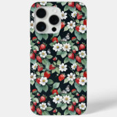 Aardbeien en Vlinders Zwart Case-Mate iPhone Case (Achterkant)