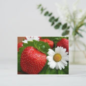 Aardbeien en zeeduivel briefkaart (Staand voorkant)