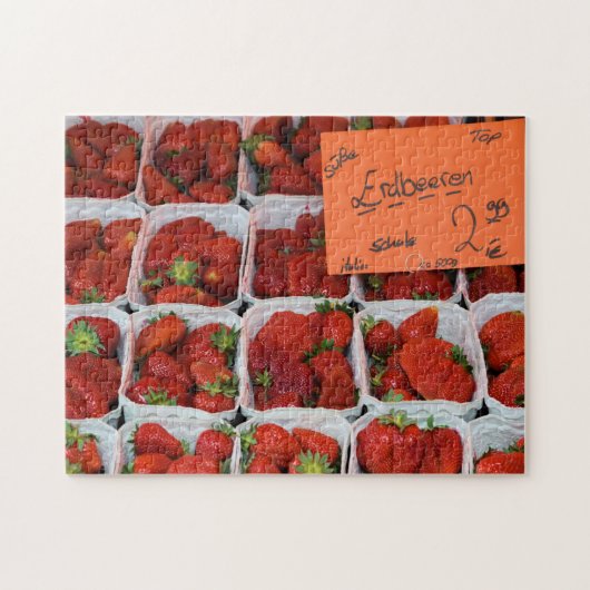 Aardbeien - Erdbeeren - Duitse markt - 11x14 Legpuzzel (Horizontaal)