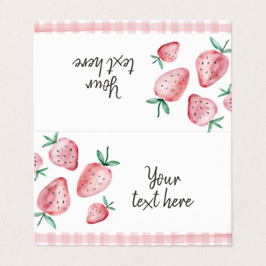 Aardbeien Etiket Tent Berry Sweet Birthday Visitekaartjes (Buitenkant ongevouwen)
