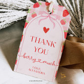 Aardbeien favour cadeautag cadeaulabel