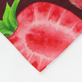 Aardbeien Fleece Deken (Hoek)