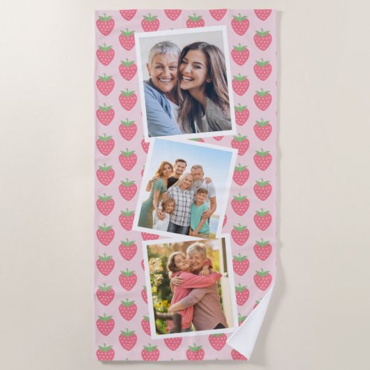 Aardbeien Fotocollage Strandlaken (Voorkant)