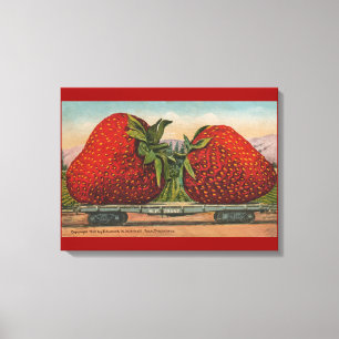 Aardbeien Giant Antiek Fruit Canvas Afdruk