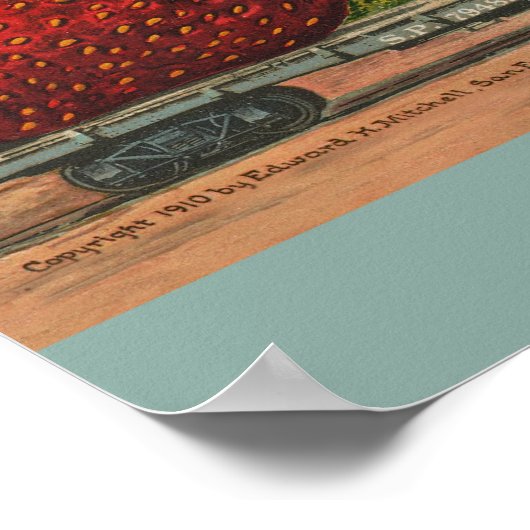 Aardbeien Giant Antiek Fruit Poster (Hoek)