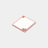Aardbeien Gingham Post-it® Notities Notes (Schuin)
