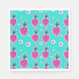 Aardbeien — Hearts Paper Napkin Servet