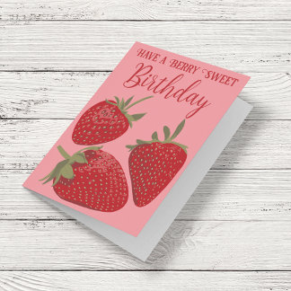 Aardbeien hebben een lieve verjaardag kaart
