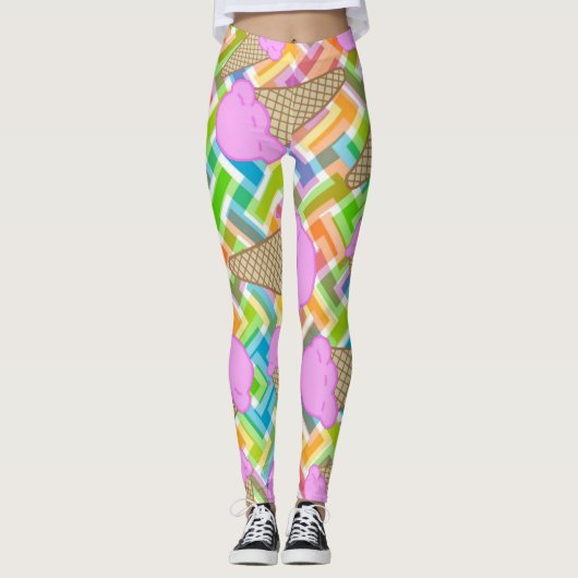 Aardbeien Ice Cream-Leggings Leggings (Voorkant)