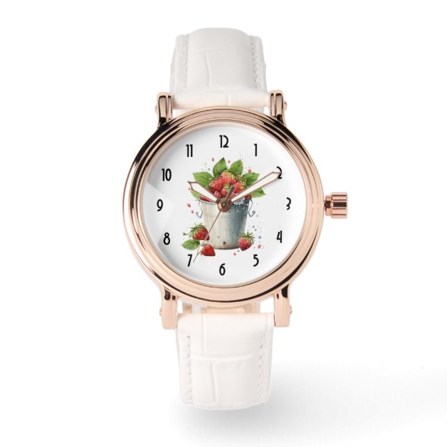 Aardbeien in een emmer horloge (Voorkant)