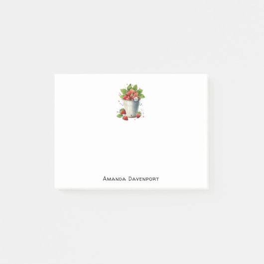 Aardbeien in een emmer post-it® notes (Voorkant)