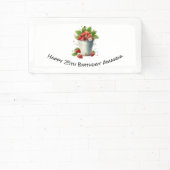 Aardbeien in een emmer Verjaardag Spandoek (Insitu)