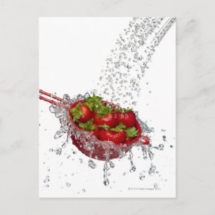 Aardbeien in een rode kleur briefkaart