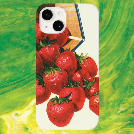  aardbeien in mandje, fruitbessen Case-Mate iPhone case