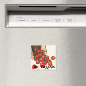  aardbeien in mandje, fruitbessen magneet (Insitu (Vaatwasser))