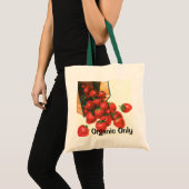  aardbeien in mandje, fruitbessen tote bag (Voorkant (product))