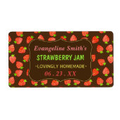 Aardbeien Jam Jar  Aangepaste aardbeien Etiket (Voorkant)