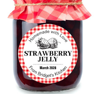 Aardbeien Jelly Jam Thuisgemaakt label STRAW02rd