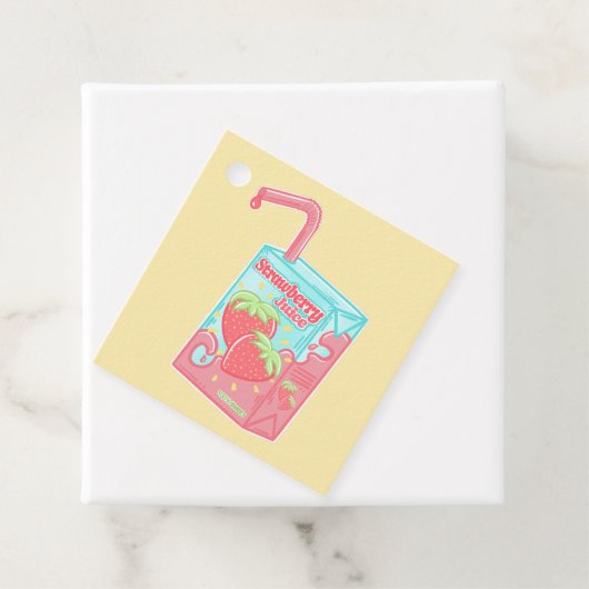 Aardbeien Juice Box Verjaardagsfeestje Bedankjes Labels (In situ)