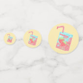 Aardbeien Juice Box Verjaardagsfeestje Confetti (Achterkanten)