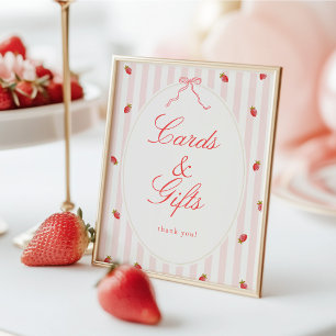 Aardbeien Kaarten & Cadeaus Tafel Signaal Poster