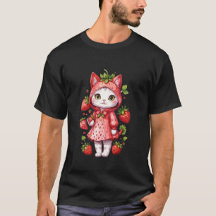 Aardbeien Kitten Regenjas T-shirt