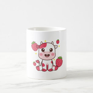 Aardbeien Koe, Cute Koe, Roze Koe Pet Koffiemok