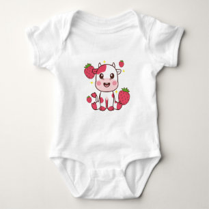 Aardbeien Koe, Cute Koe, Roze Koe Pet Romper