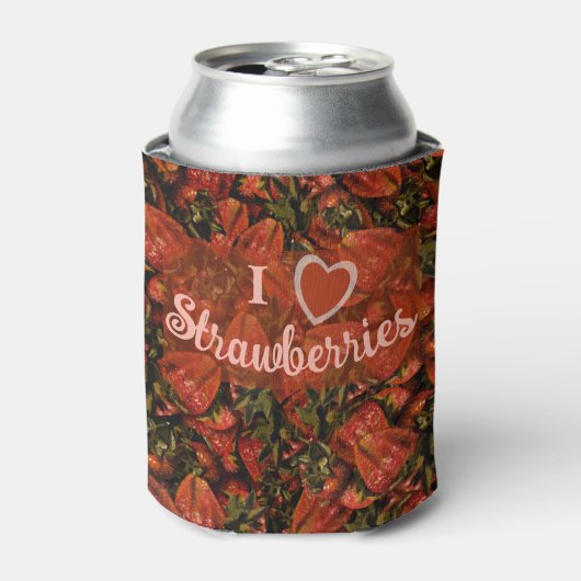 Aardbeien Koelbox Blikjeskoeler (Blikje Voorkant)