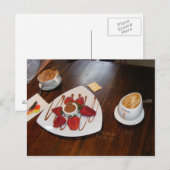 Aardbeien, koffie en chocolade. briefkaart (Voorkant / Achterkant)
