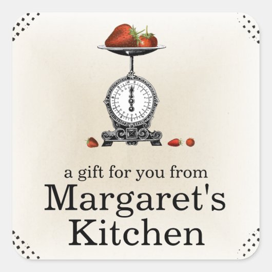  aardbeien kruidenier schaal cadeau label (Voorkant)