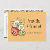 Aardbeien Lady Bugs Recipe Kaarten (Voorkant / Achterkant)