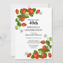 Aardbeien Lijst 40e Verjaardag Fotofeestje