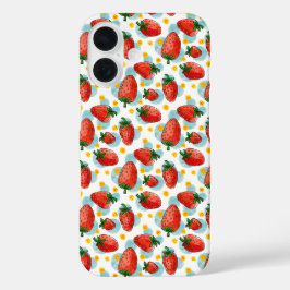 Aardbeien & margrieten iPhone 16 hoesje