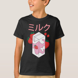 Aardbeien Melk Anime Merch Japan aardbeien T-shirt
