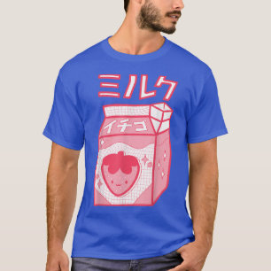 Aardbeien Melk Kawaii Katakana Japans Anime Sty T-shirt
