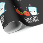 Aardbeien Melk Shake Funny Food Pun Dark BG Cadeaupapier (Rol Hoek)