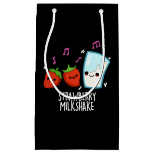 Aardbeien Melk Shake Funny Food Pun Dark BG Klein Cadeauzakje