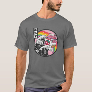 Aardbeien melk Surfing Kanagawa Wave Kawaii Anime T-shirt