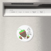 Aardbeien met chocolade magneet (Insitu (Vaatwasser))