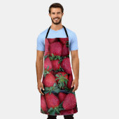Aardbeien met groene bladeren schort (Gedragen)