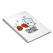 Aardbeien Milk Shake Grappige Voedselspeling  Notitieboek (Rechterzijde)