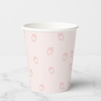 Aardbeien Minimalisme Papieren Bekers